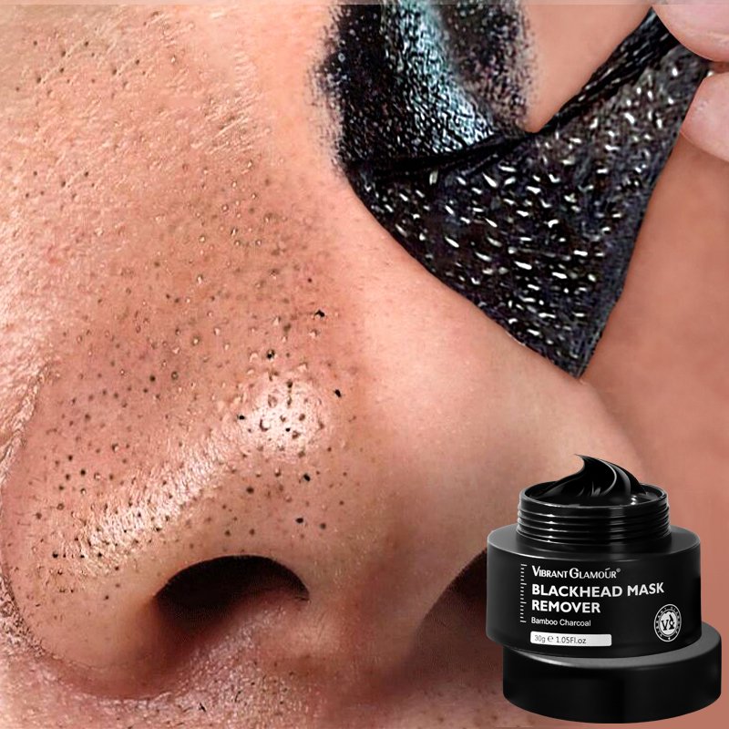 VIBRANT GLAMOUR Blackhead Remover Facial Masks Black Dots Remover Bamboo Charcoal Peel Cleansing Face/Nose Mask