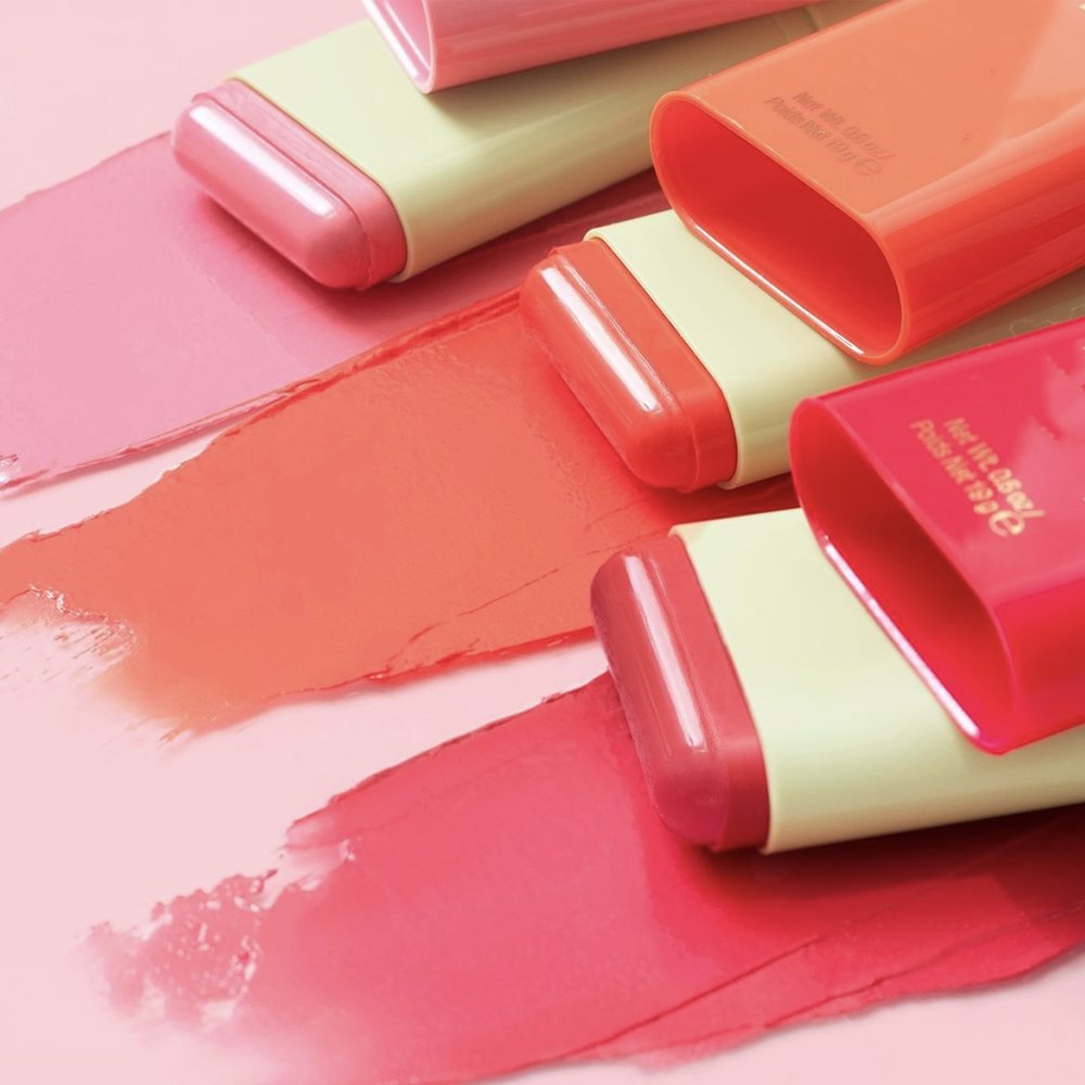 On The Glow Mineral Cream Blush Stick Dewy Natural Silky Smooth Red Pink Orange Color for Face