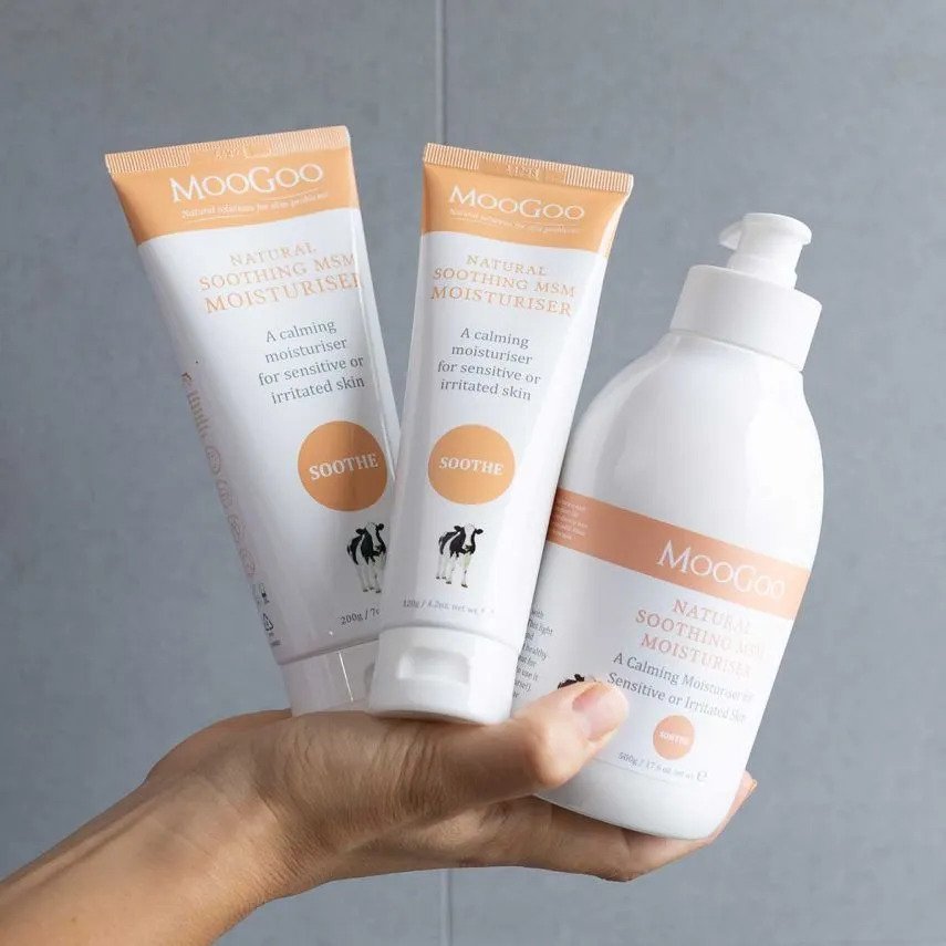 MooGoo Natural Soothing MSM 500g Moisturiser Face Cream & Lotion for sensitive skin for all ages