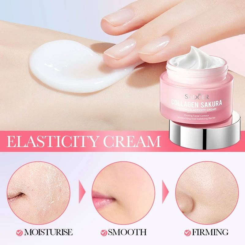 SADOER Wholesale Organic Sakura Moisturizing Brightening Skin Care Face Cream Collagen Firming Anti Aging Adult Facial Cream