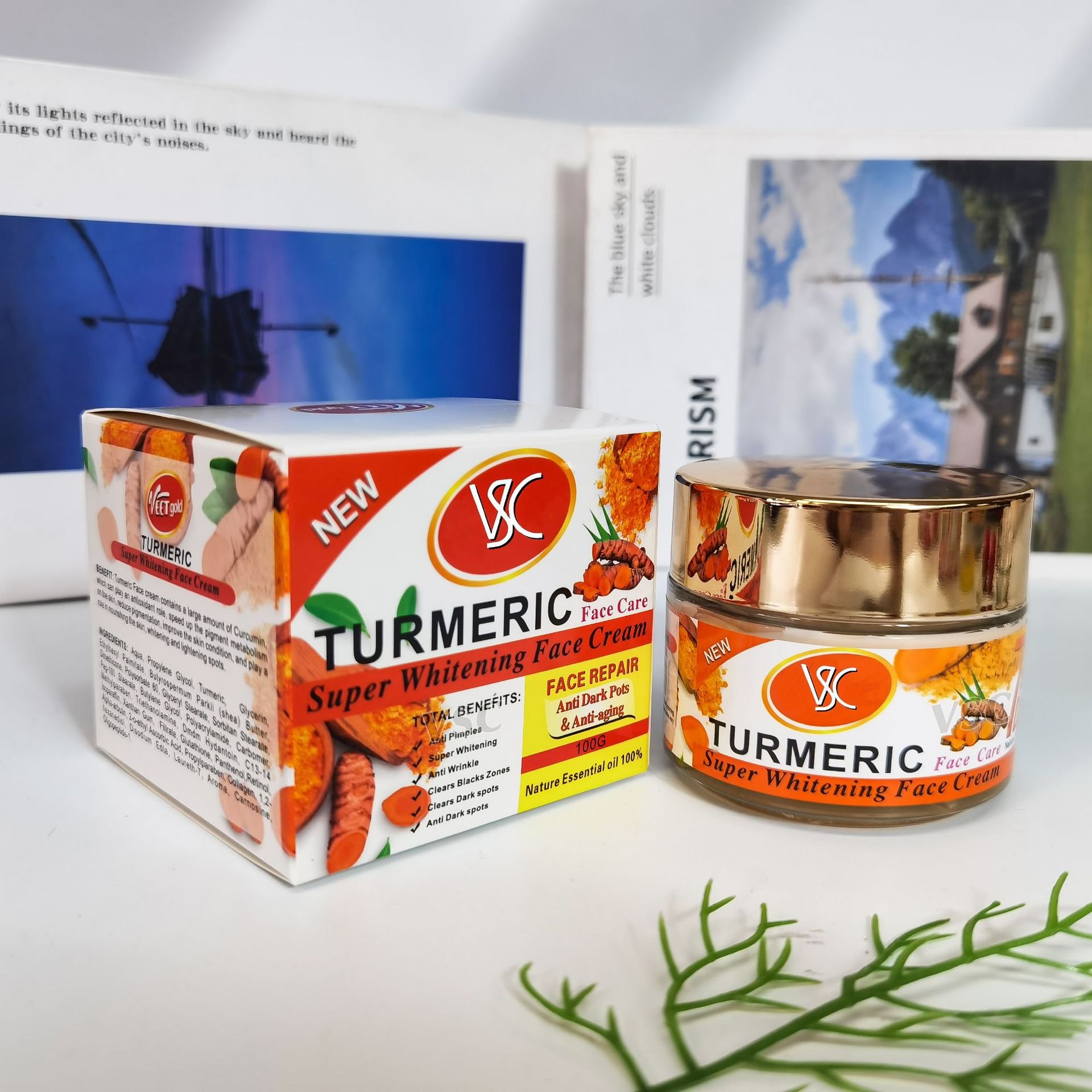 New Turmeric Cream Moisturizing Body Cream Skin Lightening Face Cream