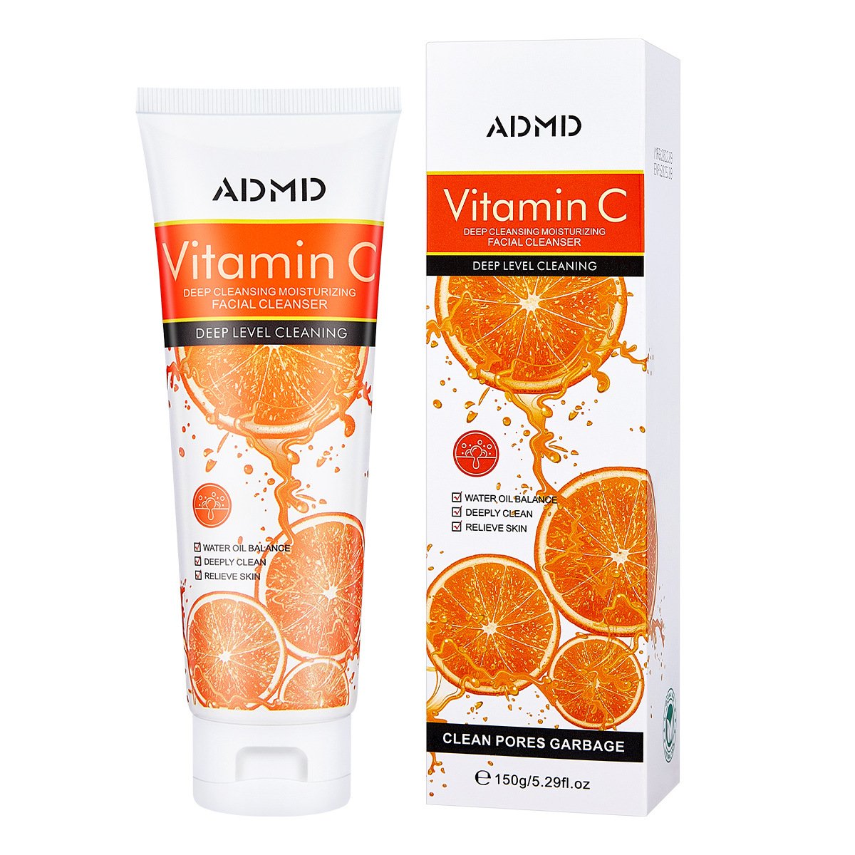 Wholesale Pure Organic Vitamin C Facial Cleanser OEM Hyaluronic Acid Face Cream for Whitening Deep Cleansing and Hydrating