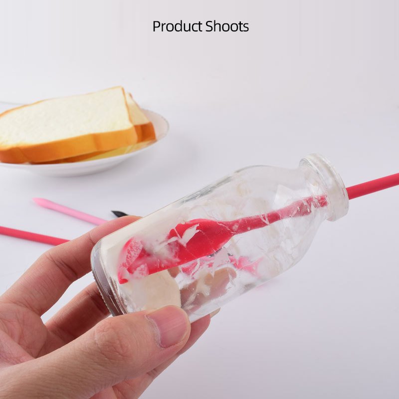 Makeup Cosmetic Dual Heads Silicone Spatula Mixing Sampling DIY Sculpture Thin Jar Juice Bottle Scraper Long face cream