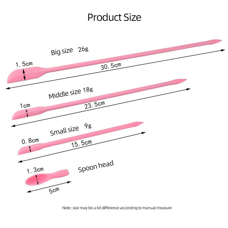 Makeup Cosmetic Dual Heads Silicone Spatula Mixing Sampling DIY Sculpture Thin Jar Juice Bottle Scraper Long face cream