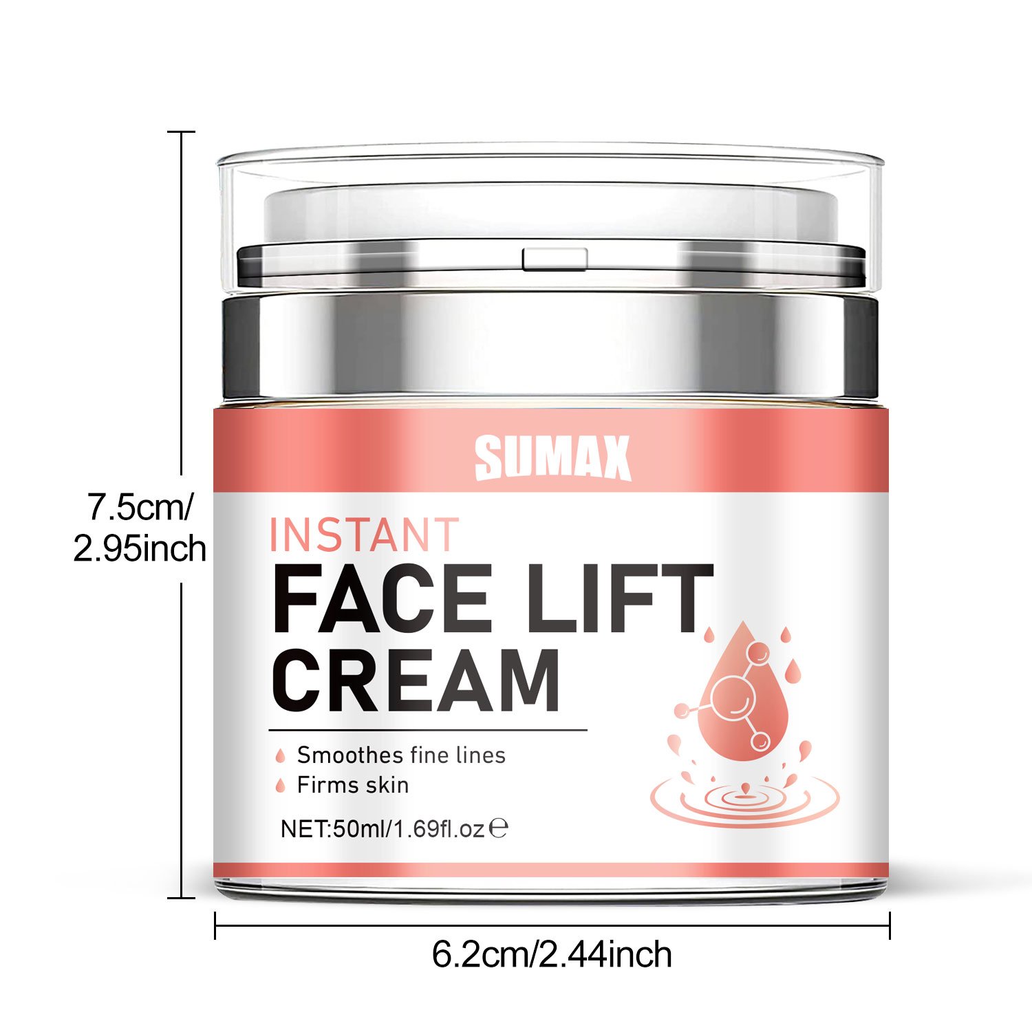 SUMAX Face Lift firming Cream smooths wrinkles, tightens skin, moisturizes and moisturizes the face and neck. 1.7 ounces