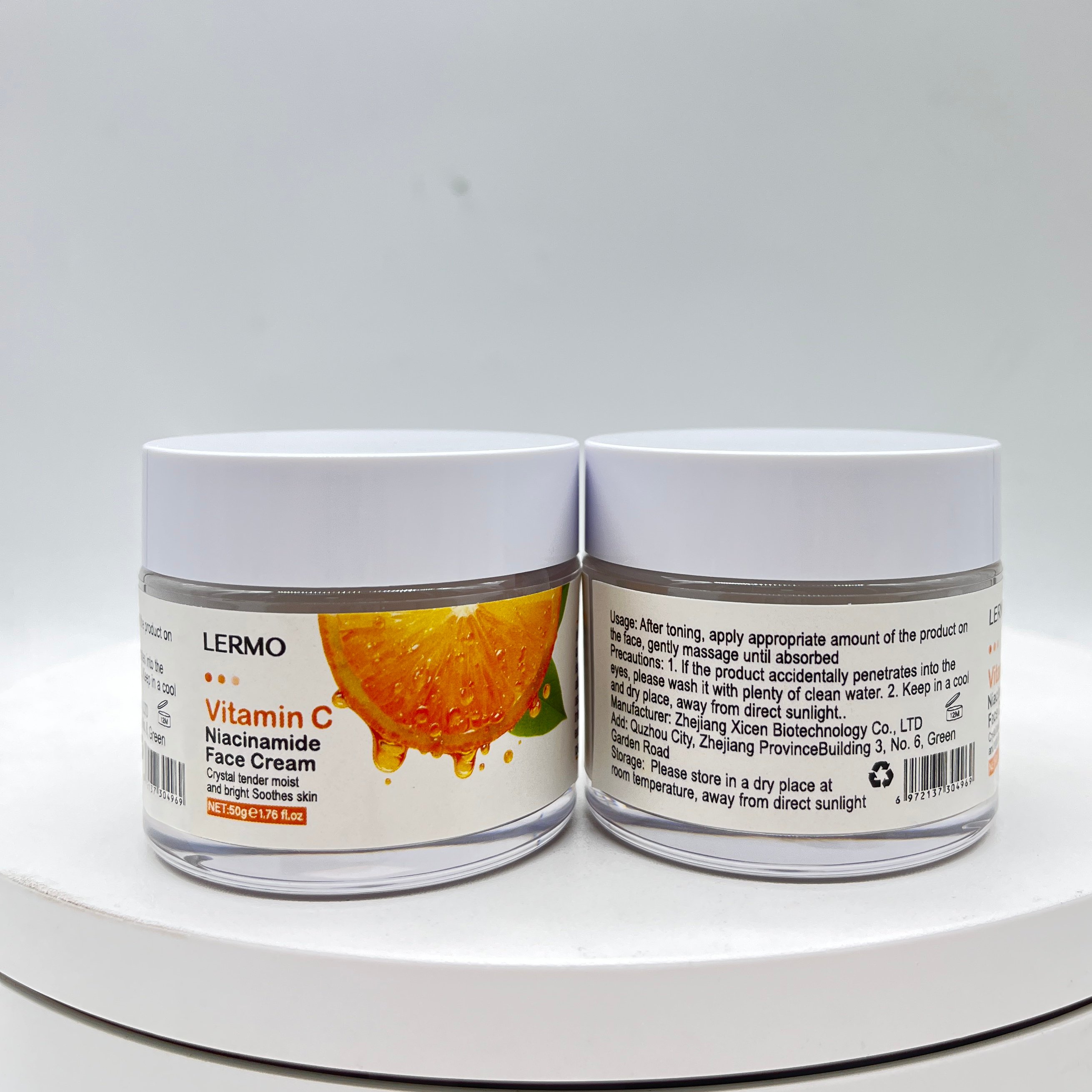 LERMO Natural Organic Vegan Vitamin C Face Moisturizer Facial Cream Anti-wrinkle Moisturizing Lotion
