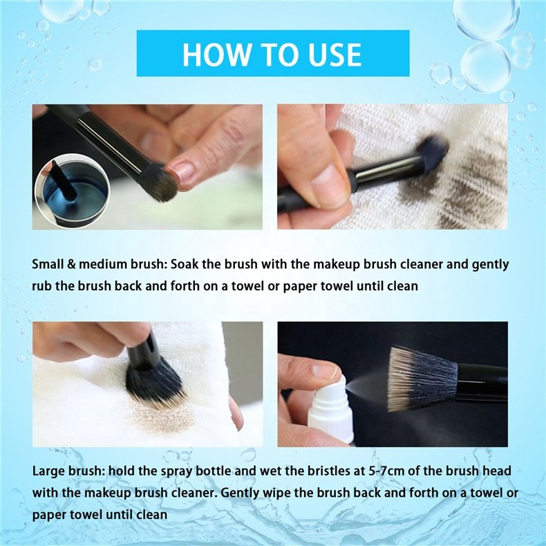 Private Label Professional Vegan Brush Soap Quick Dry Makeup Brush Cleaner Spray Instant Face Cream & Lotion Cleaner Tools