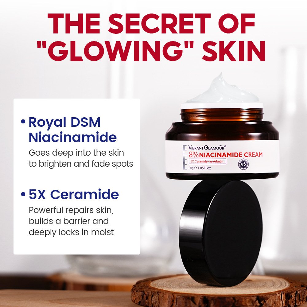 Vibrant Glamour 100g Niacinamide Cream Facial Retinol Cream with Vitamin C Vegan Ingredients Collagen and Acne Treatment