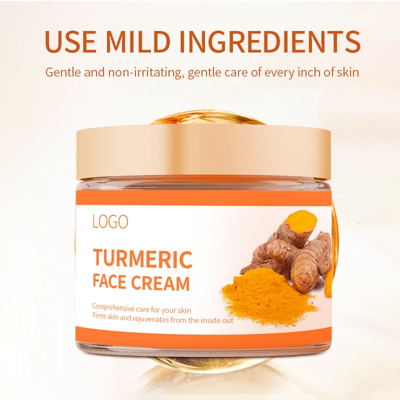 Lock In Water Moisturizing Turmeric Face Cream Dark Spot Removing Skin Whitening Facial Treatment Cream