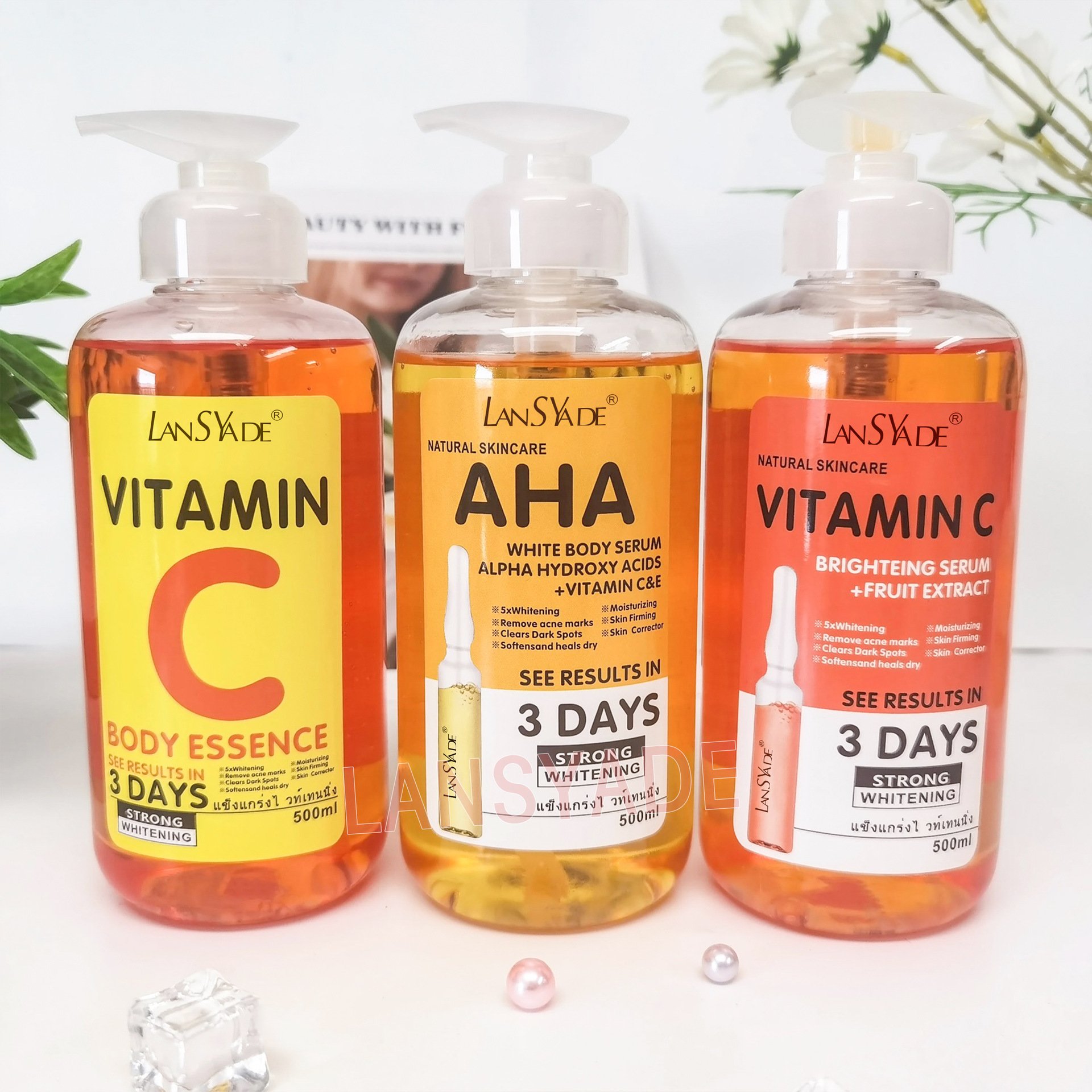 AHA Vitamin C liquid serum stock solution brightening and repairing skin anti-aging blackening serum skin care products