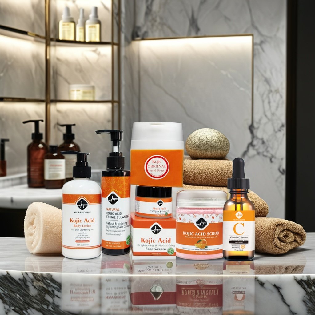 Natural Organic BEST SELLING Kojic Acid Skin Care Set 5 Products Soap Face Wash Hot selling Body Lotion KOJIC acid Face Cream
