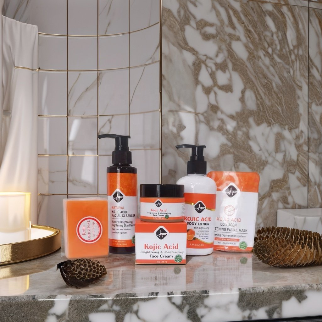 Natural Organic BEST SELLING Kojic Acid Skin Care Set 5 Products Soap Face Wash Hot selling Body Lotion KOJIC acid Face Cream