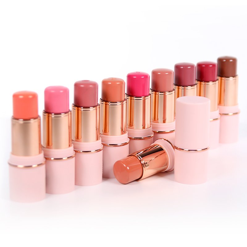 Creative Your Own Logo Organic Pink Blush Face Makeup Waterproof Blusher Palette Vegan Cream Blush Stick