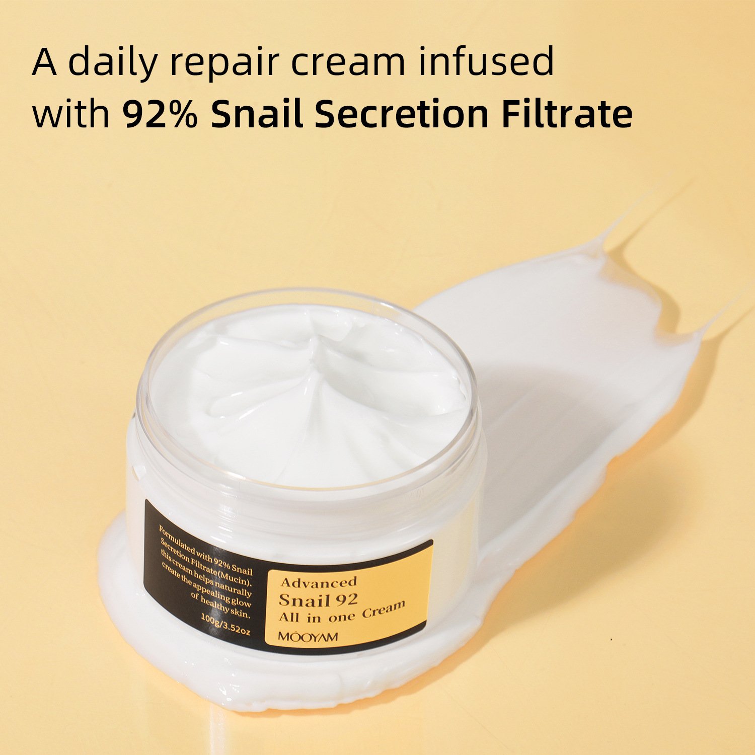 MOOYAM moisturizing face cream nourishing skin repair anti dark pots& anti-aging Advanced Snail 92 All in one Cream 100g