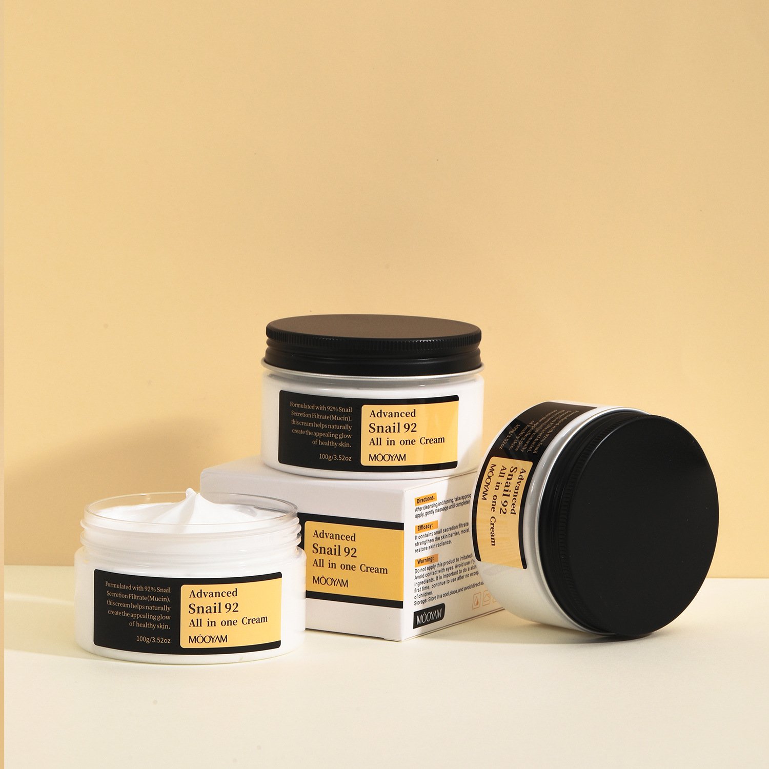 MOOYAM moisturizing face cream nourishing skin repair anti dark pots& anti-aging Advanced Snail 92 All in one Cream 100g