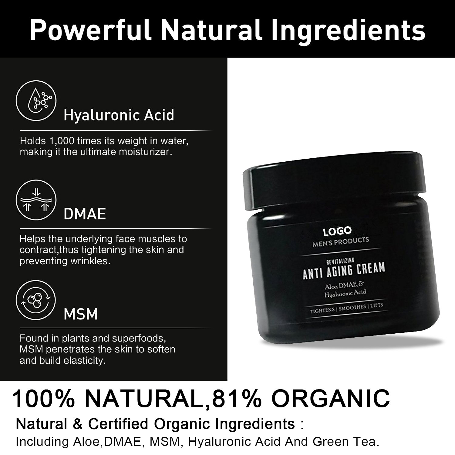Private Label Revitalizing Anti-Aging Anti Wrinkle Night Face Cream For Men