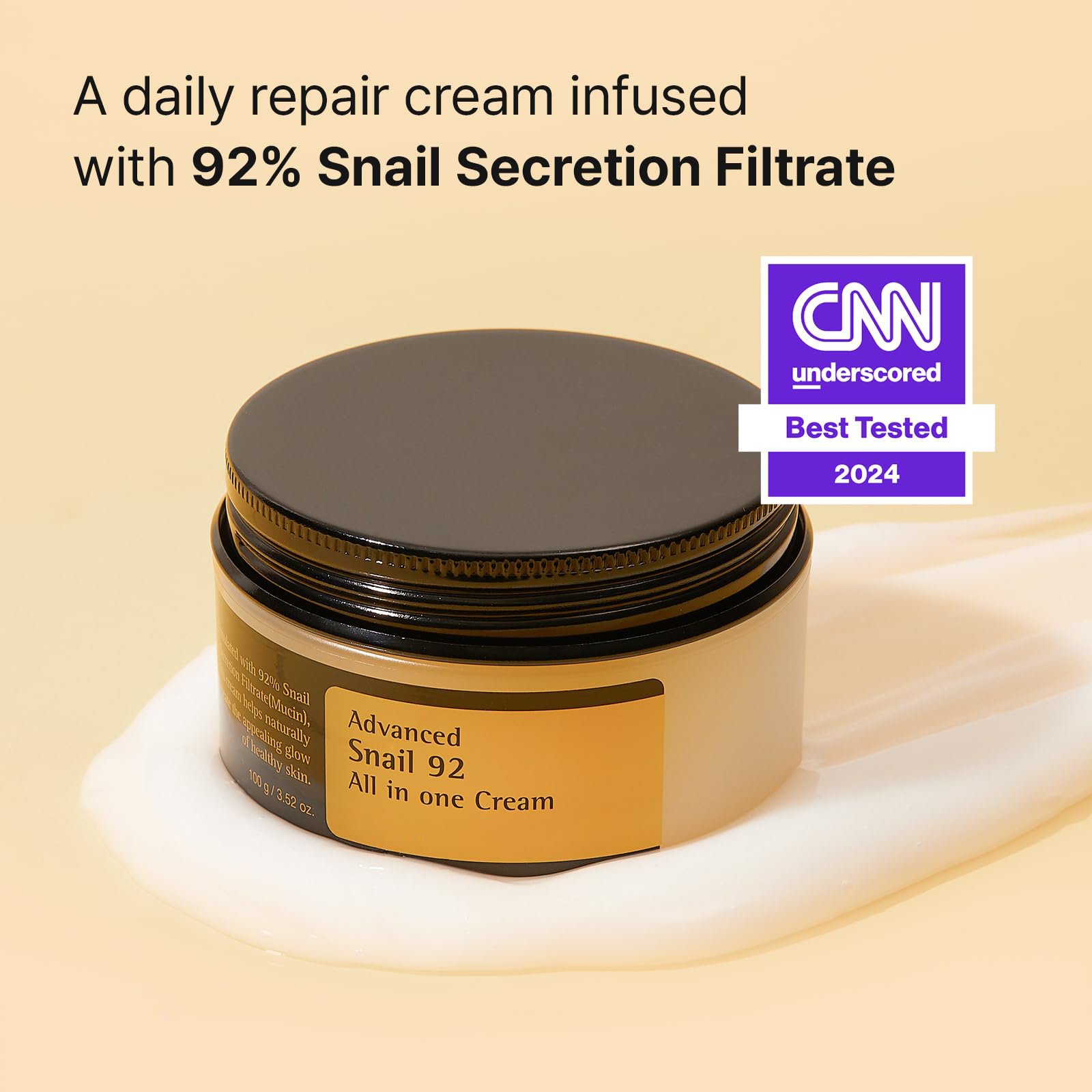 OEM Private label Snail Mucin 92% Repair Facial Cream Natural dry skin acne-prone Daily Sensitive skin Moisturizer Face Cream