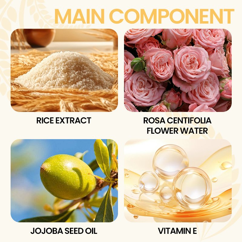 Wholesale Face Cream Paraben-free Pore Smoothing & Moisturizing and Rose & Jojoba Seed oil Rice Cream for Face Whitening