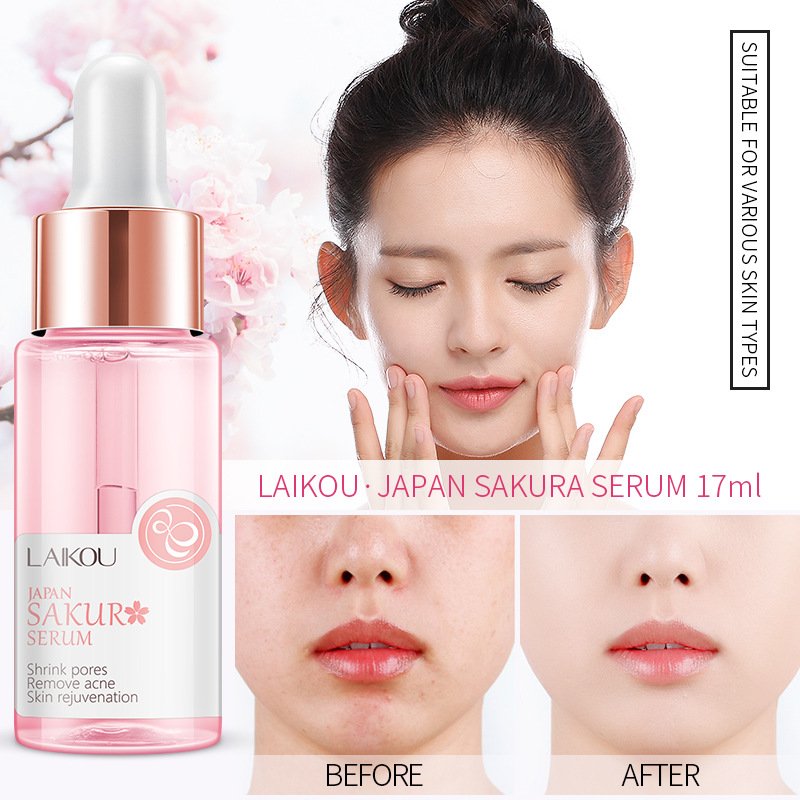 LAIKOU Hyaluronic Acid Sakura Serum Moisturising Vitamin C Serum Essence Face Serum Shrink Pores Acne 17ml