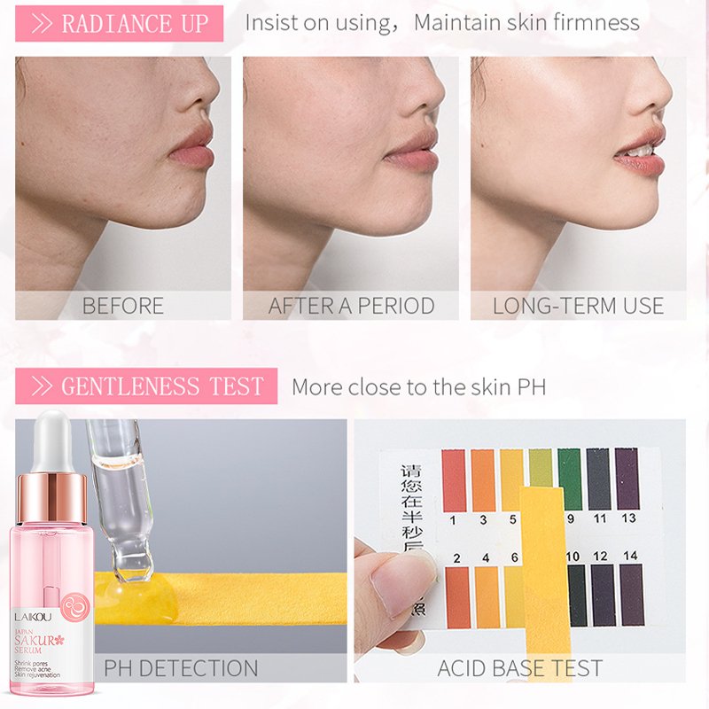 LAIKOU Hyaluronic Acid Sakura Serum Moisturising Vitamin C Serum Essence Face Serum Shrink Pores Acne 17ml