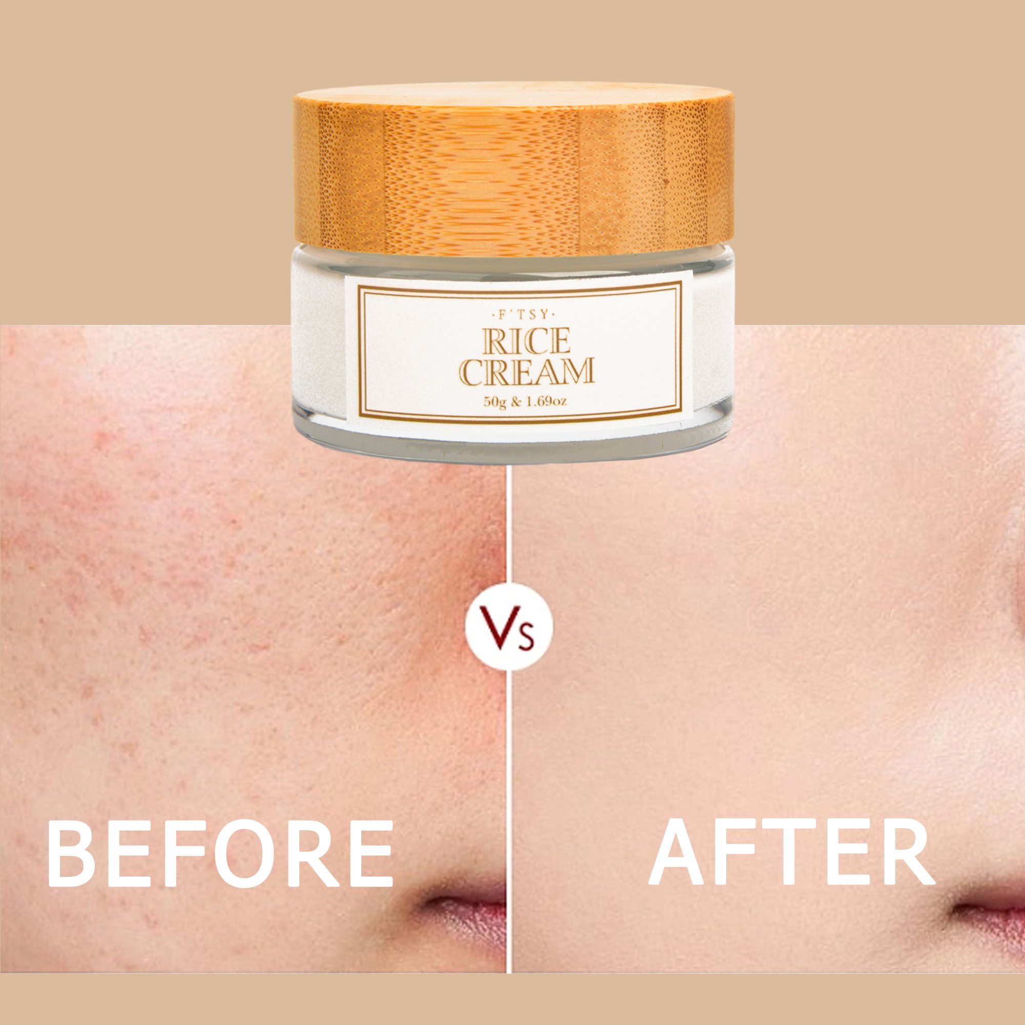 Organic Skin Care Rice Face Cream Nourishes Deeply Whitening Soothing Moisturizing Day Night Face Cream