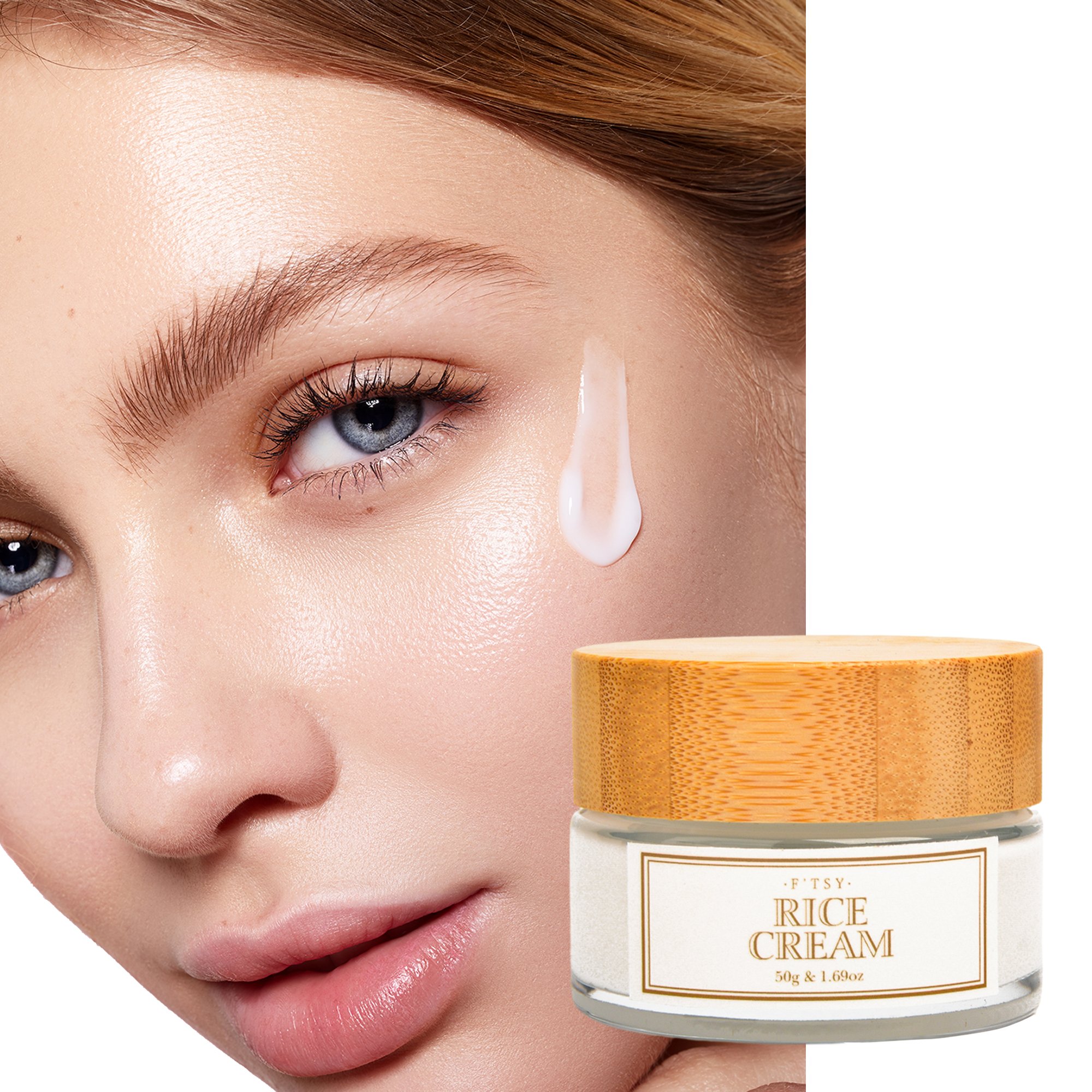 Organic Skin Care Rice Face Cream Nourishes Deeply Whitening Soothing Moisturizing Day Night Face Cream