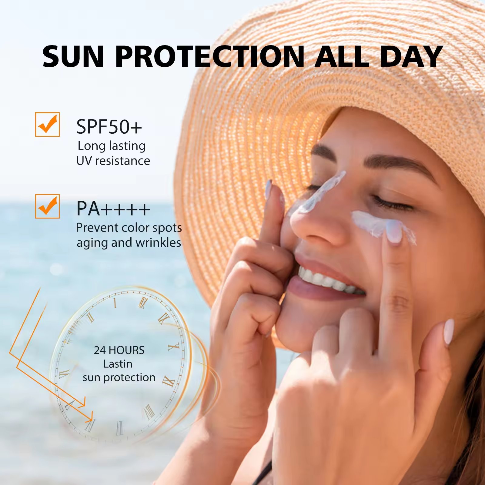 Hyaluronic acid sunscreen face cream Whitening and Sunscreen SPF 50+ UV camera sunscreen gel