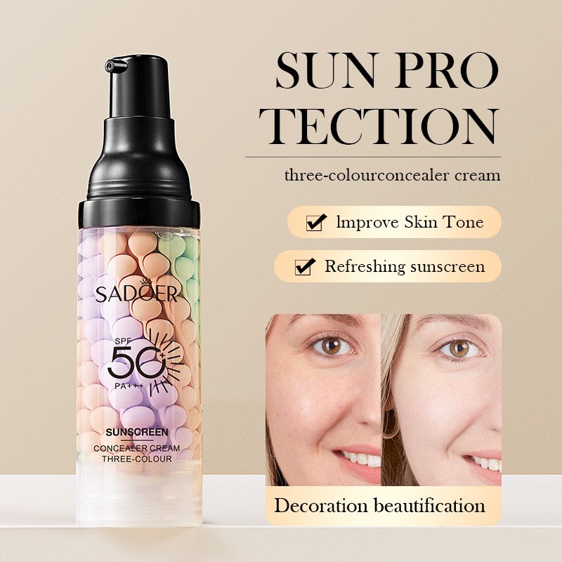 Three Color Mineral Sunblock Lotion Whitening Face and Body Sunblock Natural Skin Care Sunblock Repair Cream