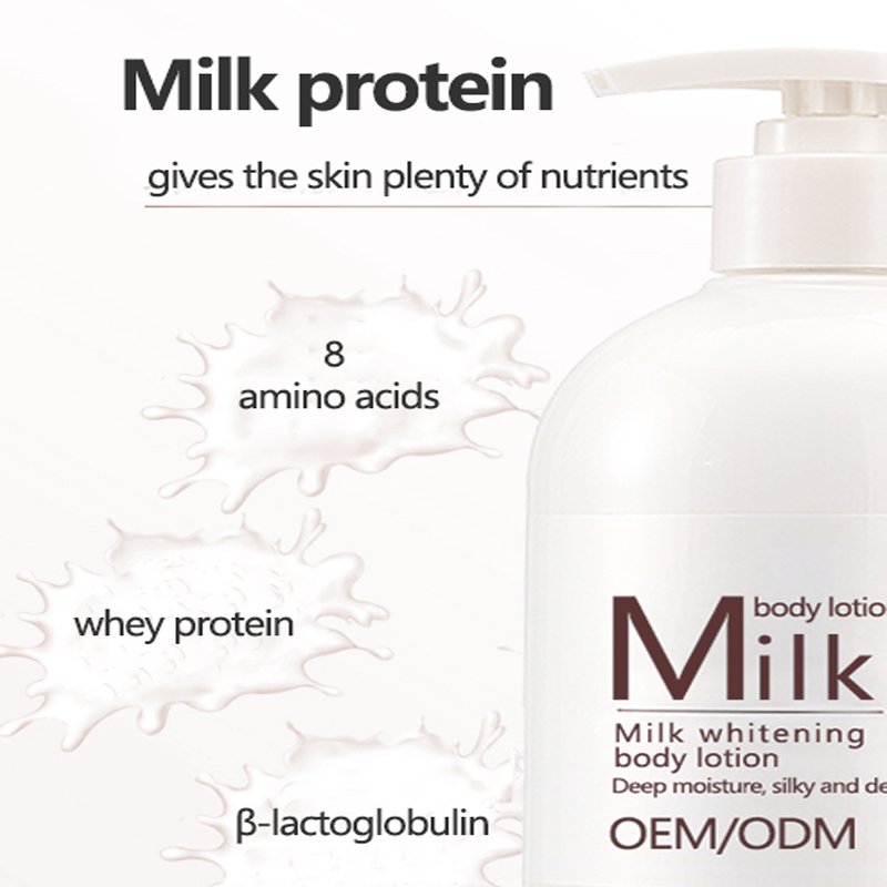 OEM Custom Milk Whitening Body Lotion Bleaching Cream Skincare Milk Protein Lotion Natural Organic Private Label
