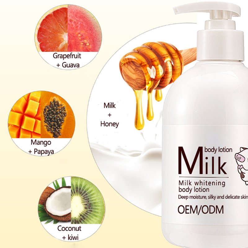 OEM Custom Milk Whitening Body Lotion Bleaching Cream Skincare Milk Protein Lotion Natural Organic Private Label