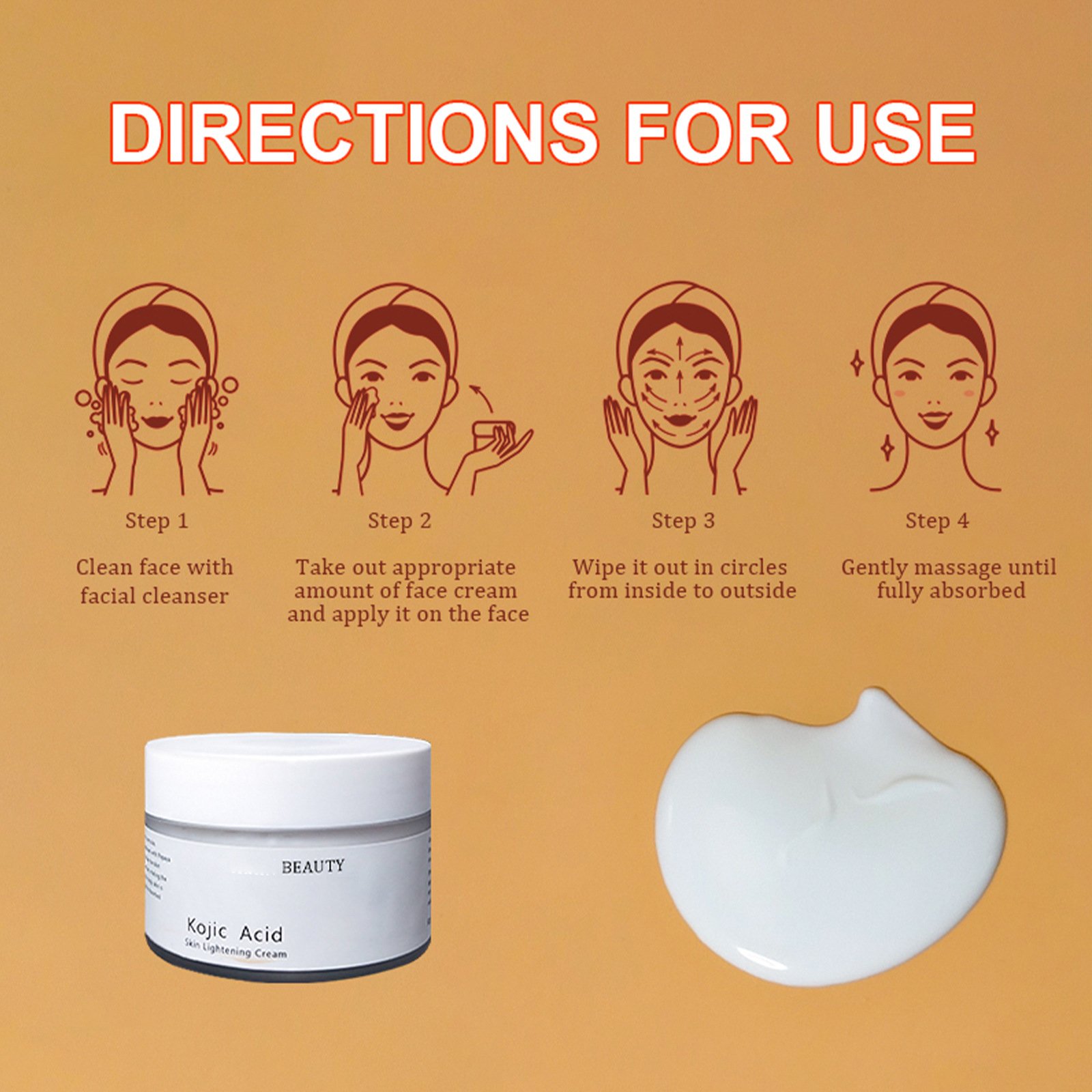 Private Label 50ML Kojic Acid Face Cream Anti-wrinkle Brightening And Moisturizing Skin Care Beauty Whitening Cream OEM
