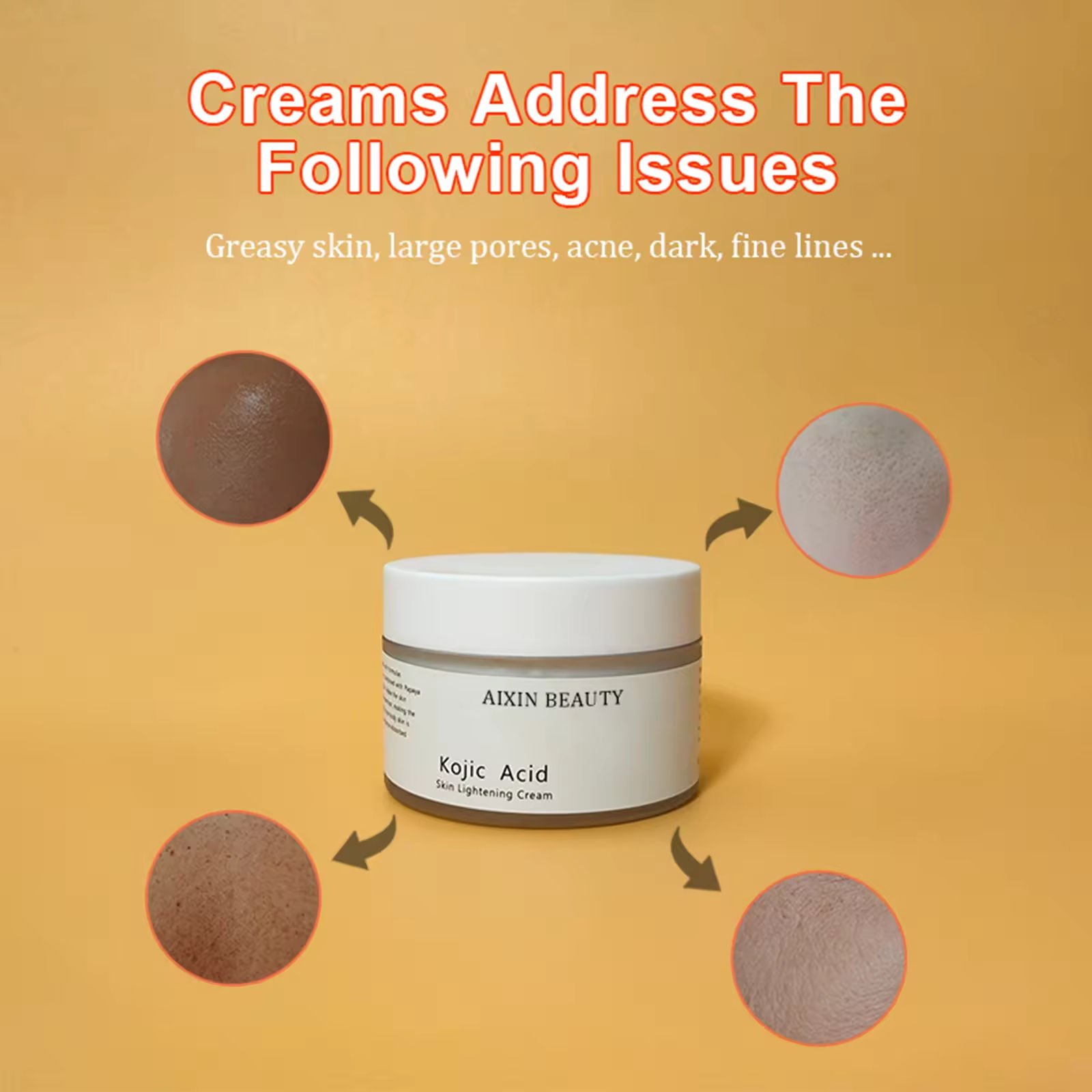 SharkBaby Private Label Kojic Acid Face Cream for Pigmentation Adults Face Female Whitening & Lightening Glowing & Youthful Skin