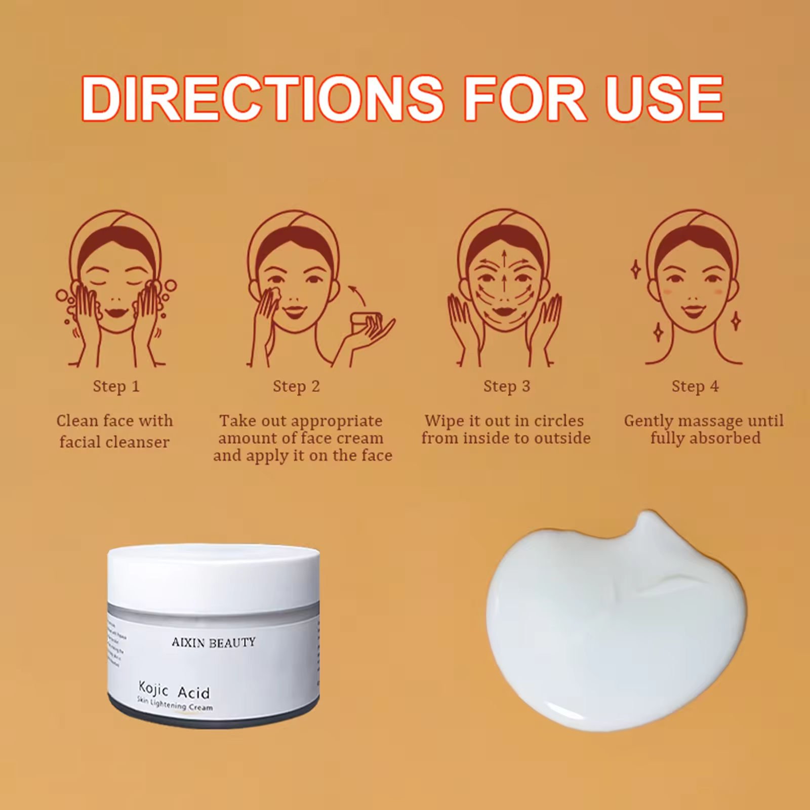 SharkBaby Private Label Kojic Acid Face Cream for Pigmentation Adults Face Female Whitening & Lightening Glowing & Youthful Skin