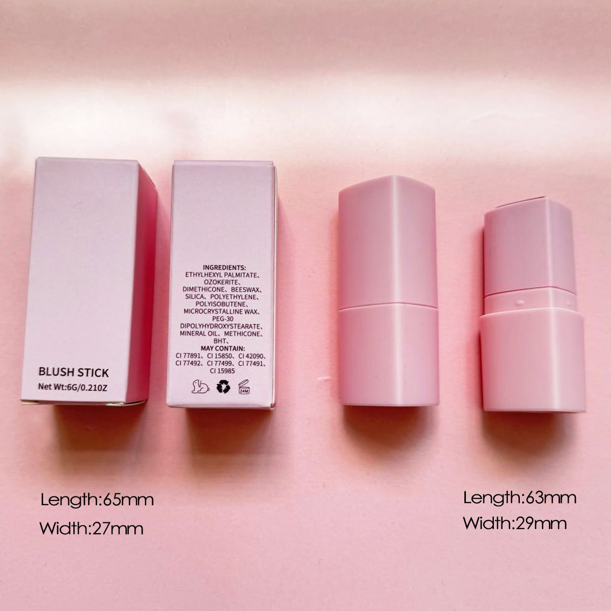 3 in1 tint pink heart blush stick cream make up blush private label vegan custom blush