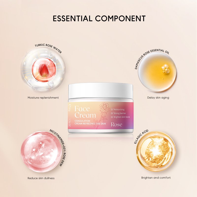 Luxury Skincare Face Moisturizer Cream Day Night Skin Active 3-in-1 Face Moisturizer Whitening Rose Essential Oil Lotion Cream