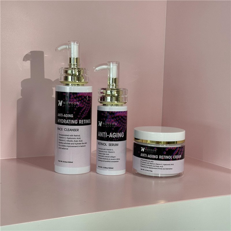 Private Label Retinol face Wash Cleanser Anti Aging Deep Cleansing Vitamin Skin Care Set