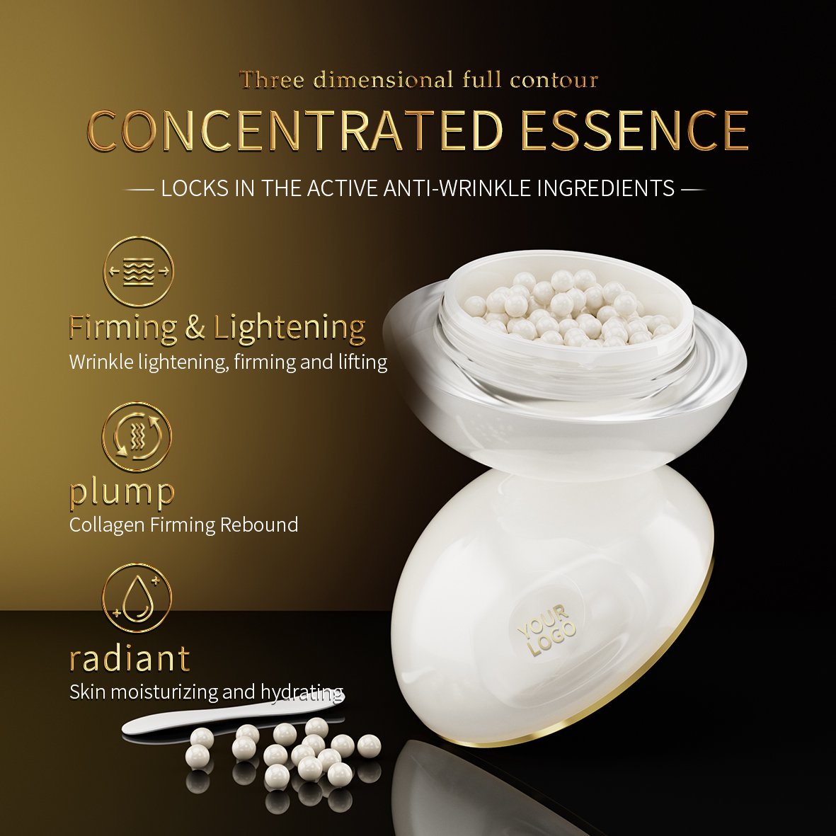 OEM Customized Facial Care Collagen Caviar Filling Cream Firming Wrinkle Resisting&Decreasing Legal Lines Fishtail face cream