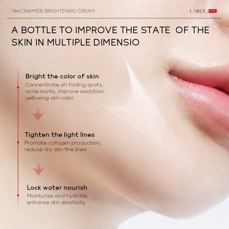 Facial Care Glowing Skin Moisturizer Face Cream Korean Permanent Skin Whitening Laikou Pro niacinamide brightening cream