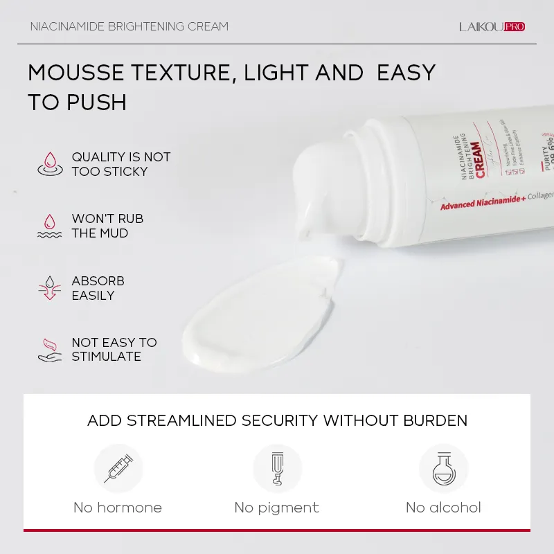 Facial Care Glowing Skin Moisturizer Face Cream Korean Permanent Skin Whitening Laikou Pro niacinamide brightening cream