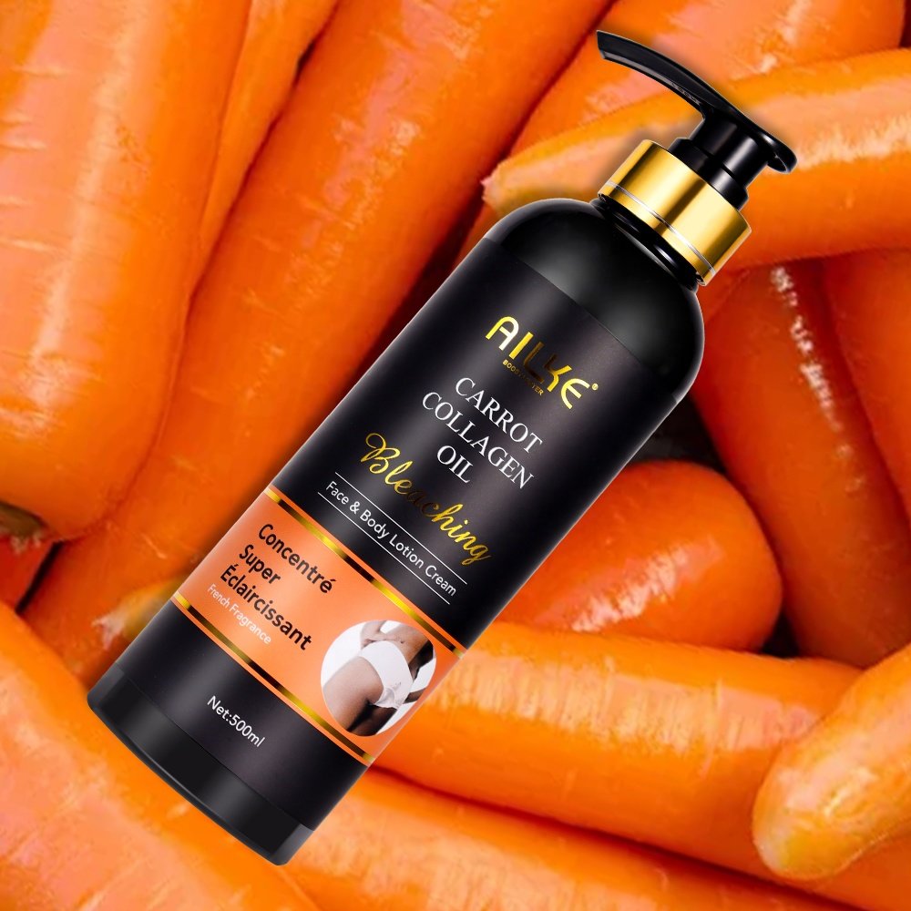 Private Label AILKE Collagen Carrot Oil Body Lotion Whitening Moisturizing Permanent Bleaching Face Cream & Lotion (new)