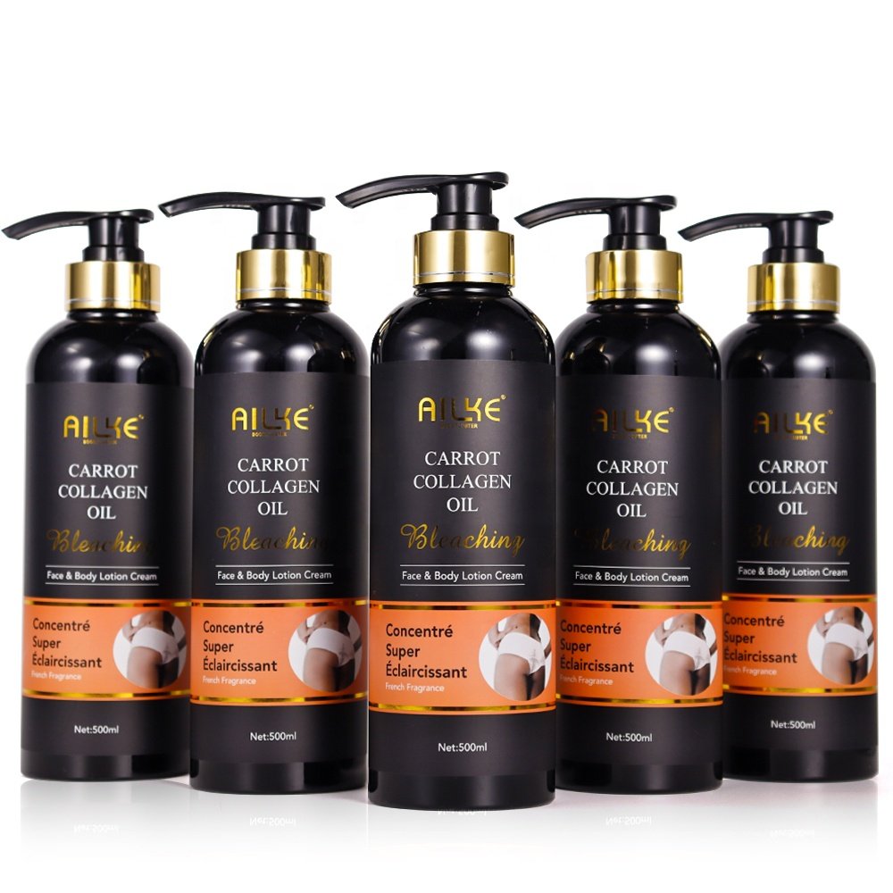 Private Label AILKE Collagen Carrot Oil Body Lotion Whitening Moisturizing Permanent Bleaching Face Cream & Lotion (new)
