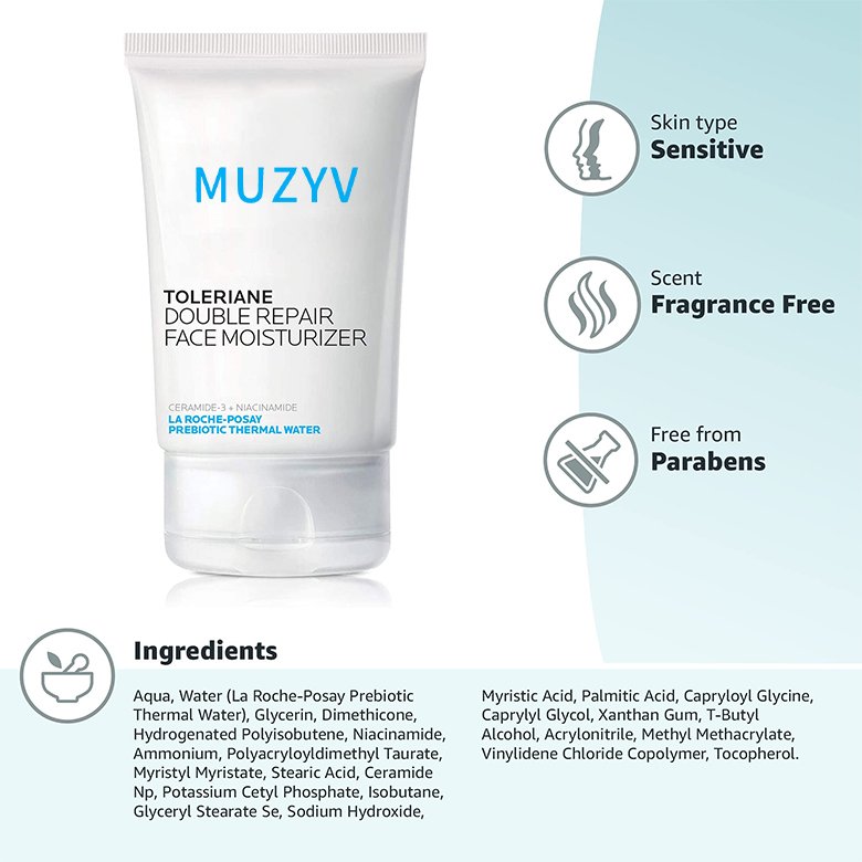 Private label daily moisturizer face cream double repair ceramide niacinamide prebiotic cream for all skin