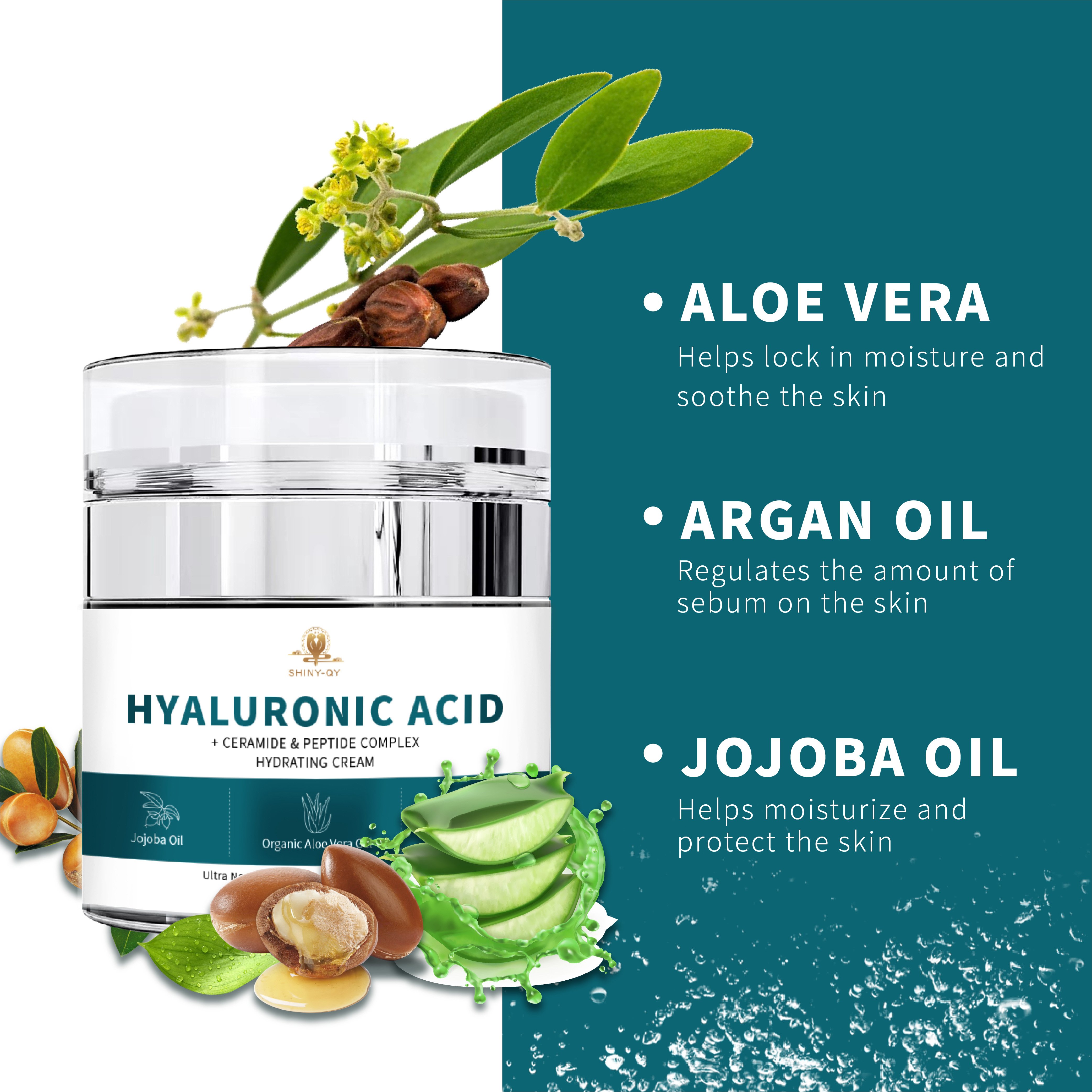 Private Label Anti Aging Wrinkles Hydrating Moisturizing Hyaluronic Acid Face Cream