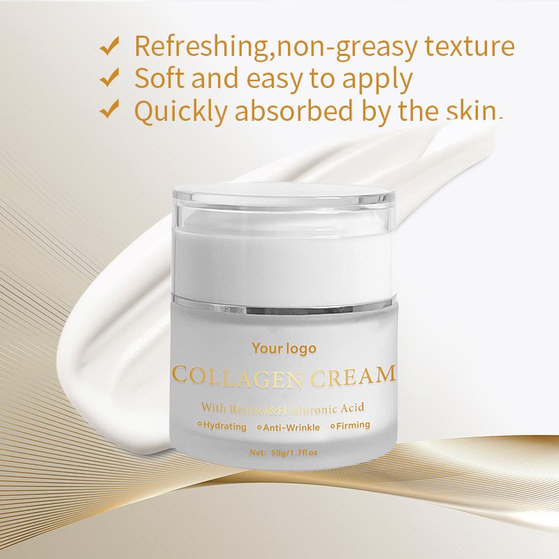 Vegan Organic Skin Anti Aging Wrinkle Skin Firming Moisturizing Retinol Hyaluronic Acid Collagen Face Cream For Wholesale