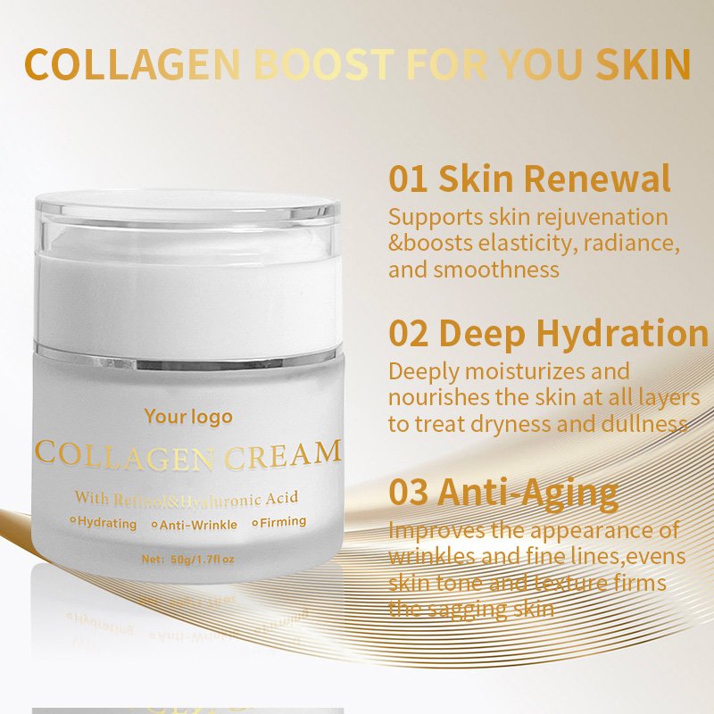 Vegan Organic Skin Anti Aging Wrinkle Skin Firming Moisturizing Retinol Hyaluronic Acid Collagen Face Cream For Wholesale