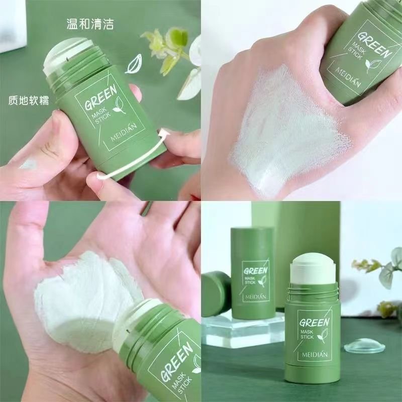 Wholesale Private Label Facial Care Matcha Green Mask Stick Purifying Green Musk Stick Deep Moisturizing Shrink Pores Blackhead