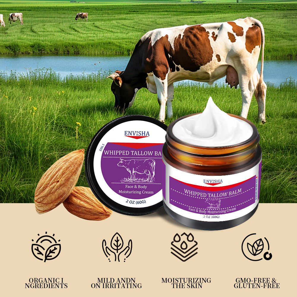 OEM ODM Whipped Tallow Face Balm Facial Skincare Moisturizer Cream Lotion Balm Nourishing Beef Tallow Face Butter