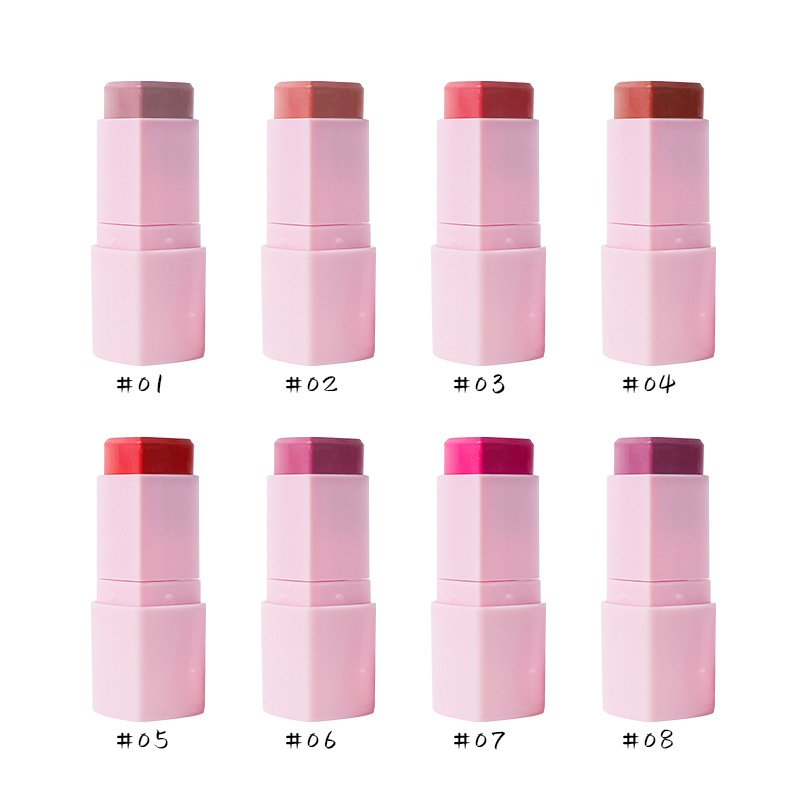 Custom Logo Cheek Tint Pink Cream Blusher Private Label Waterproof Vegan Contour Heart Shape Face Make Up Blush Stick
