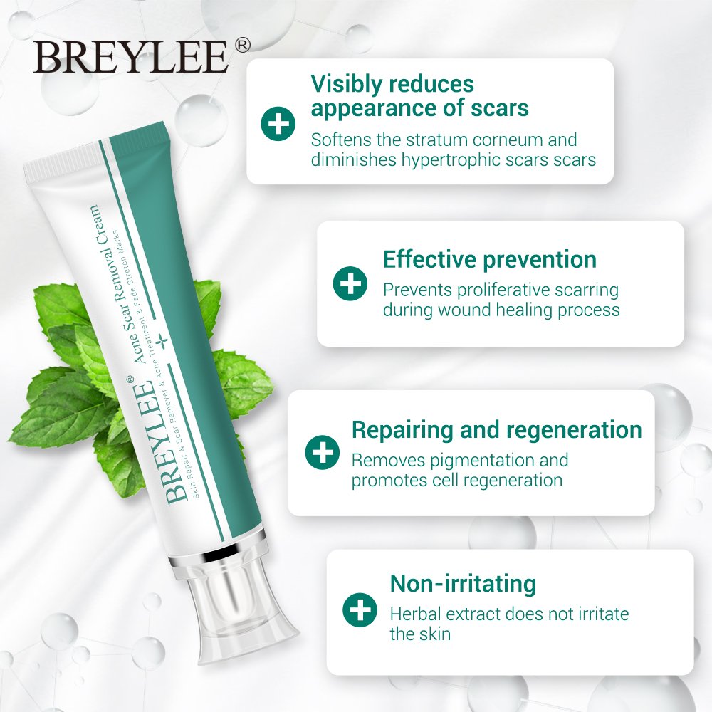 BREYLEE Acne Scar Removal Cream 30g Face Cream Skin Repair Skin Care Scar Acne Treatment Remove Stretch Marks Whitening Cream