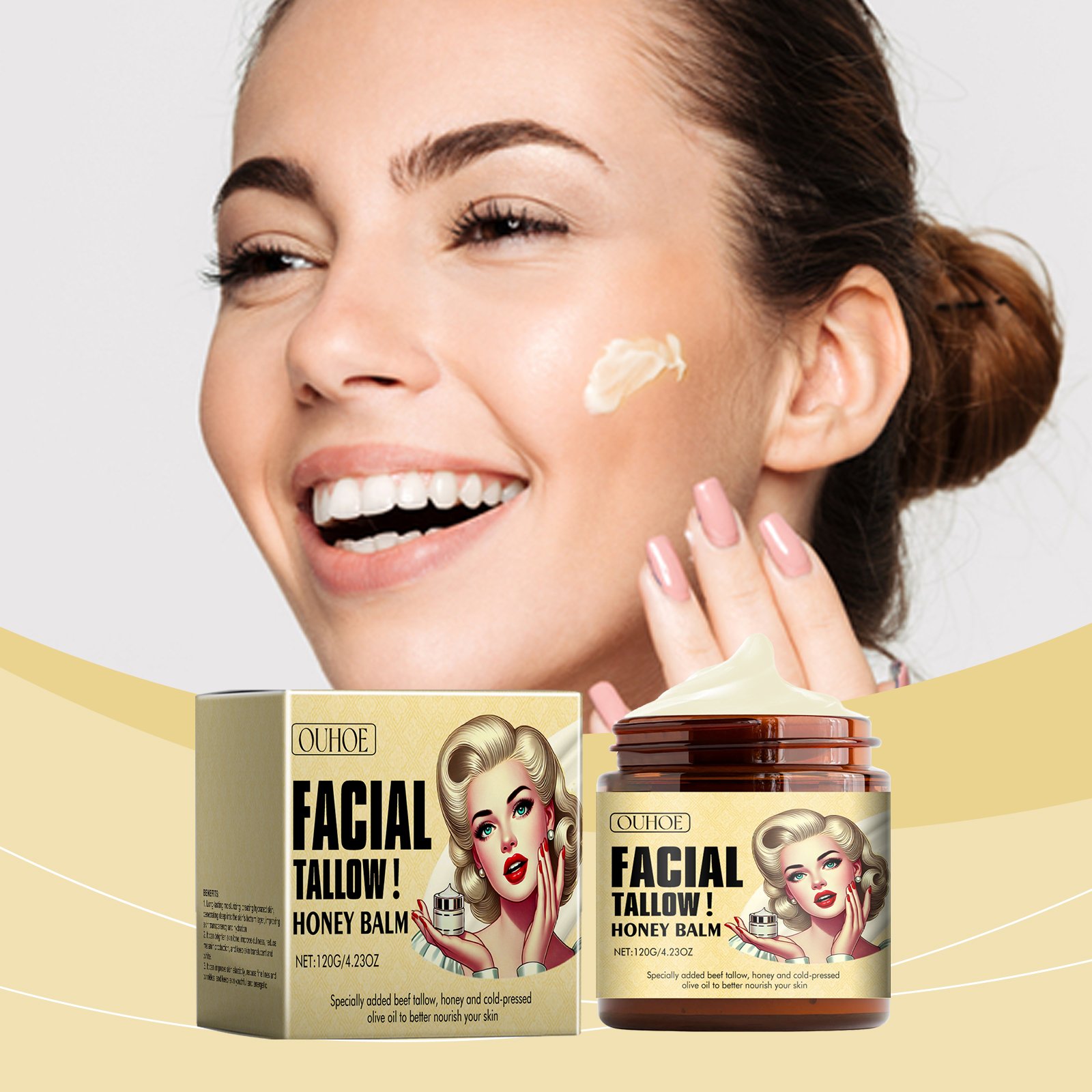 Beef Tallow Balm Skincare Balm Grass Fed Beef Tallow Body Face Moisturizer Whipped Tallow Balm For Face